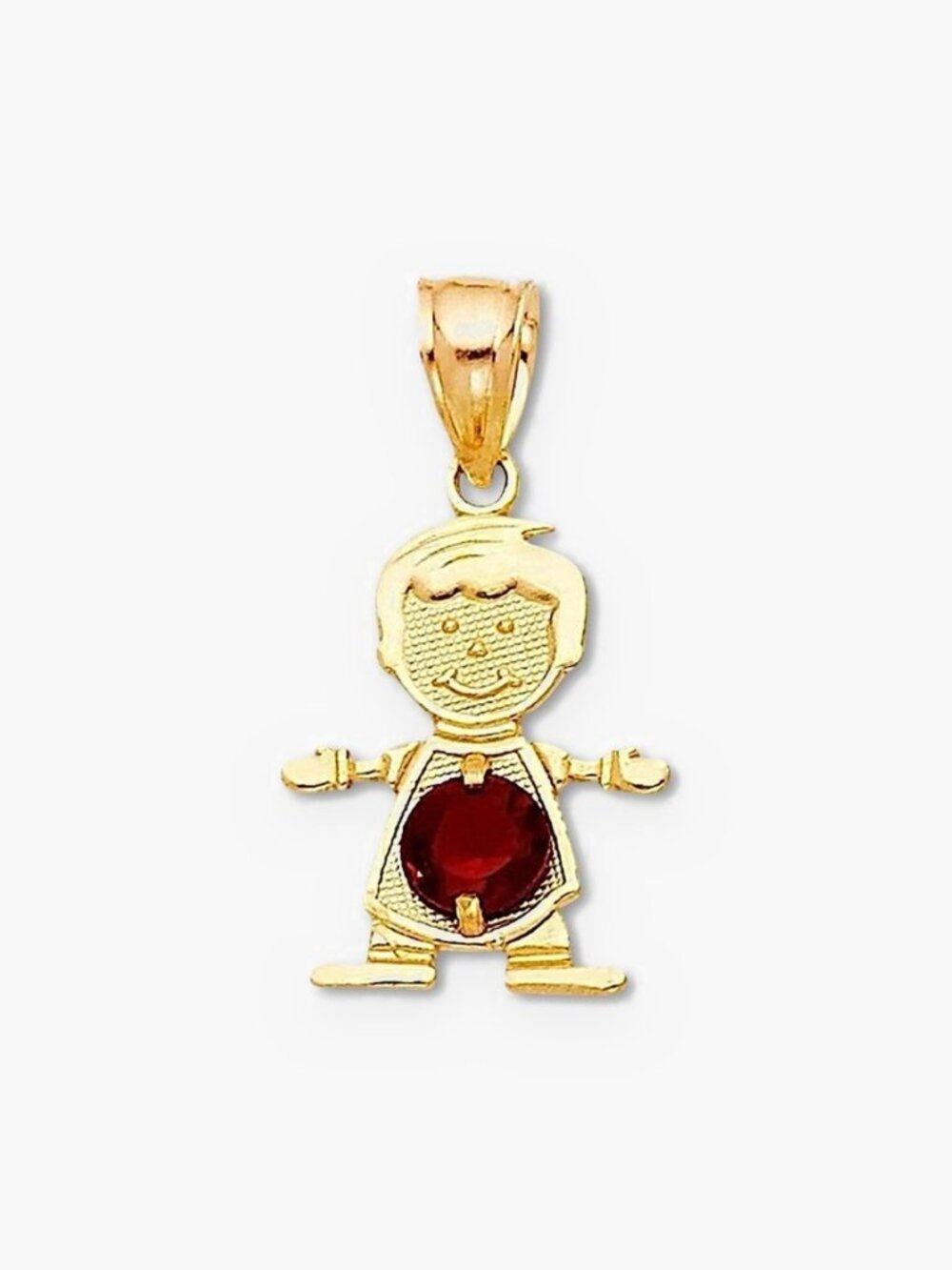 14k Solid Gold January Birthstone Boy Charm | Fine Jewelry